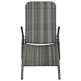 Vidaxl ligbed inklapbaar poly rattan grijs