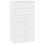 Vidaxl dressoir met 6 lades 50x34x96 cm bewerkt hout wit