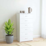 Vidaxl dressoir met 6 lades 50x34x96 cm bewerkt hout wit
