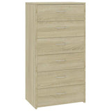 Vidaxl dressoir met 6 lades 50x34x96 cm bewerkt hout sonoma eikenkleur