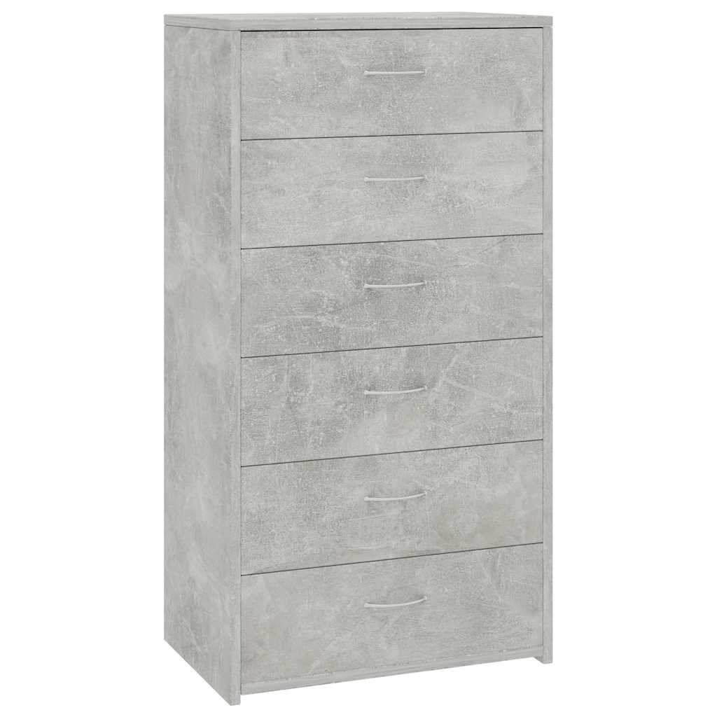 Vidaxl dressoir met 6 lades 50x34x96 cm bewerkt hout betongrijs