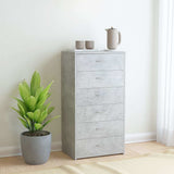 Vidaxl dressoir met 6 lades 50x34x96 cm bewerkt hout betongrijs