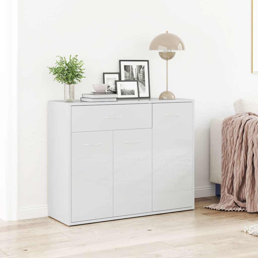 Vidaxl dressoir 88x30x70 cm bewerkt hout hoogglans wit