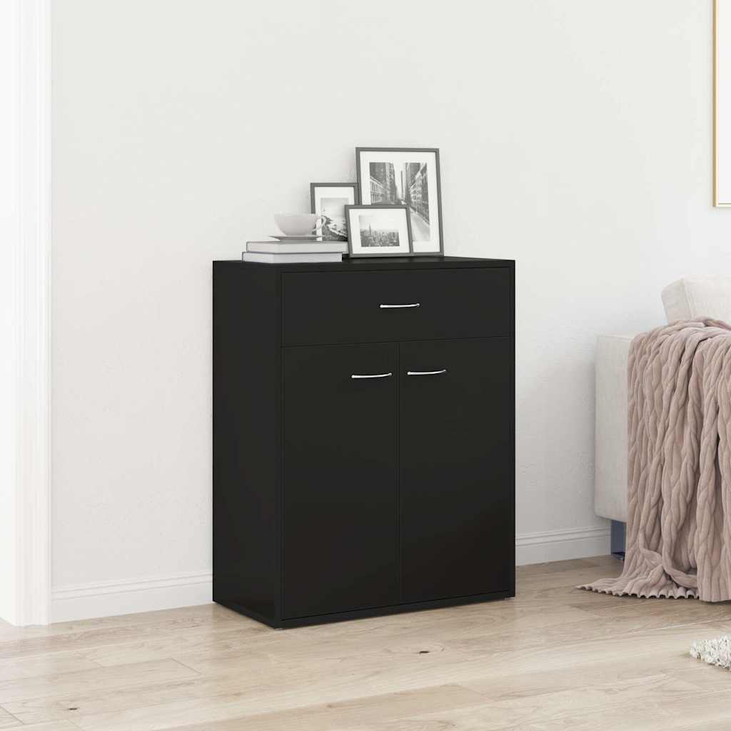 Vidaxl dressoir 60x30x75 cm bewerkt hout zwart