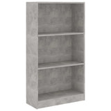Vidaxl boekenkast met 3 schappen 60x24x109 cm bewerkt hout betongrijs