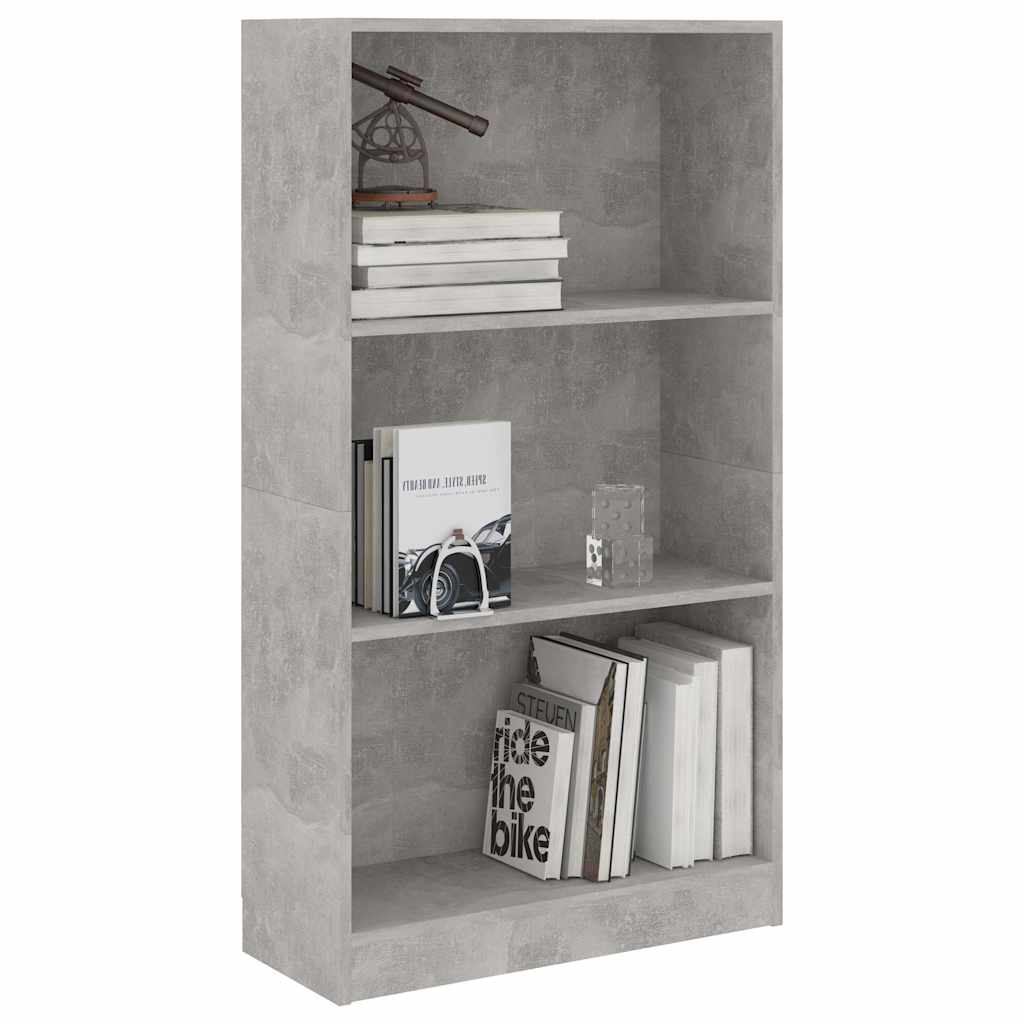 Vidaxl boekenkast met 3 schappen 60x24x109 cm bewerkt hout betongrijs