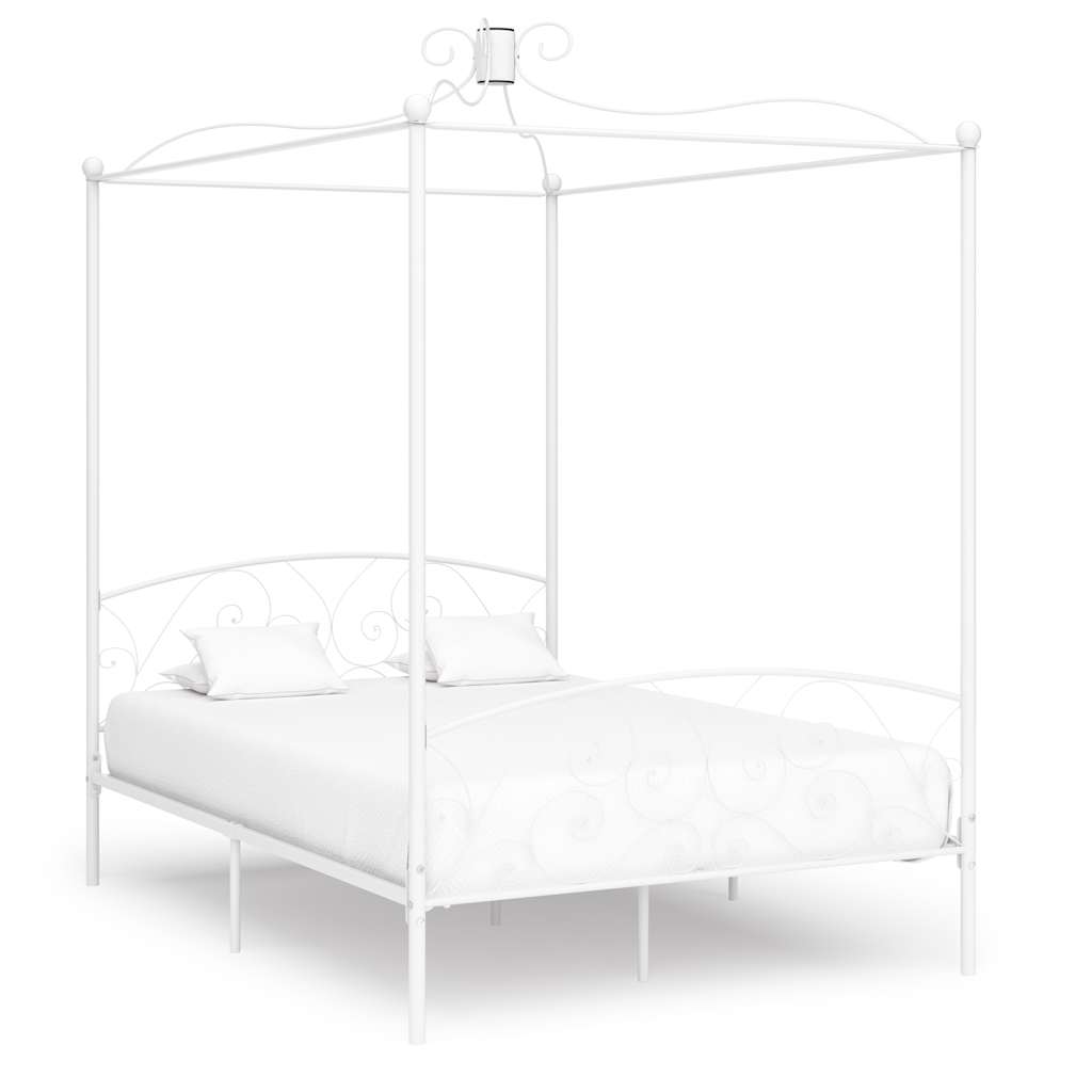 Vidaxl hemelbedframe metaal wit 140x200 cm