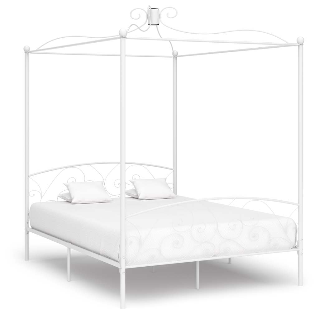 Vidaxl hemelbedframe metaal wit 160x200 cm
