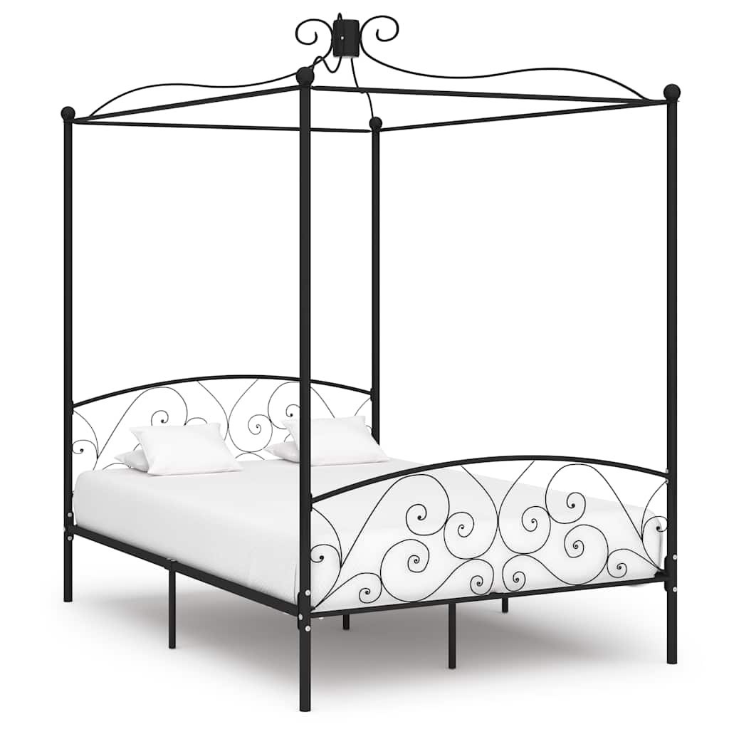 Vidaxl hemelbedframe metaal zwart 120x200 cm