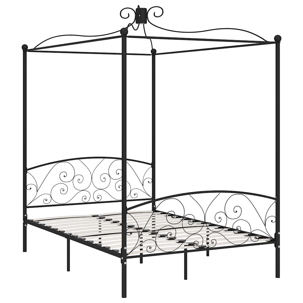 Vidaxl hemelbedframe metaal zwart 120x200 cm