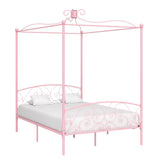 Vidaxl hemelbedframe metaal roze 140x200 cm