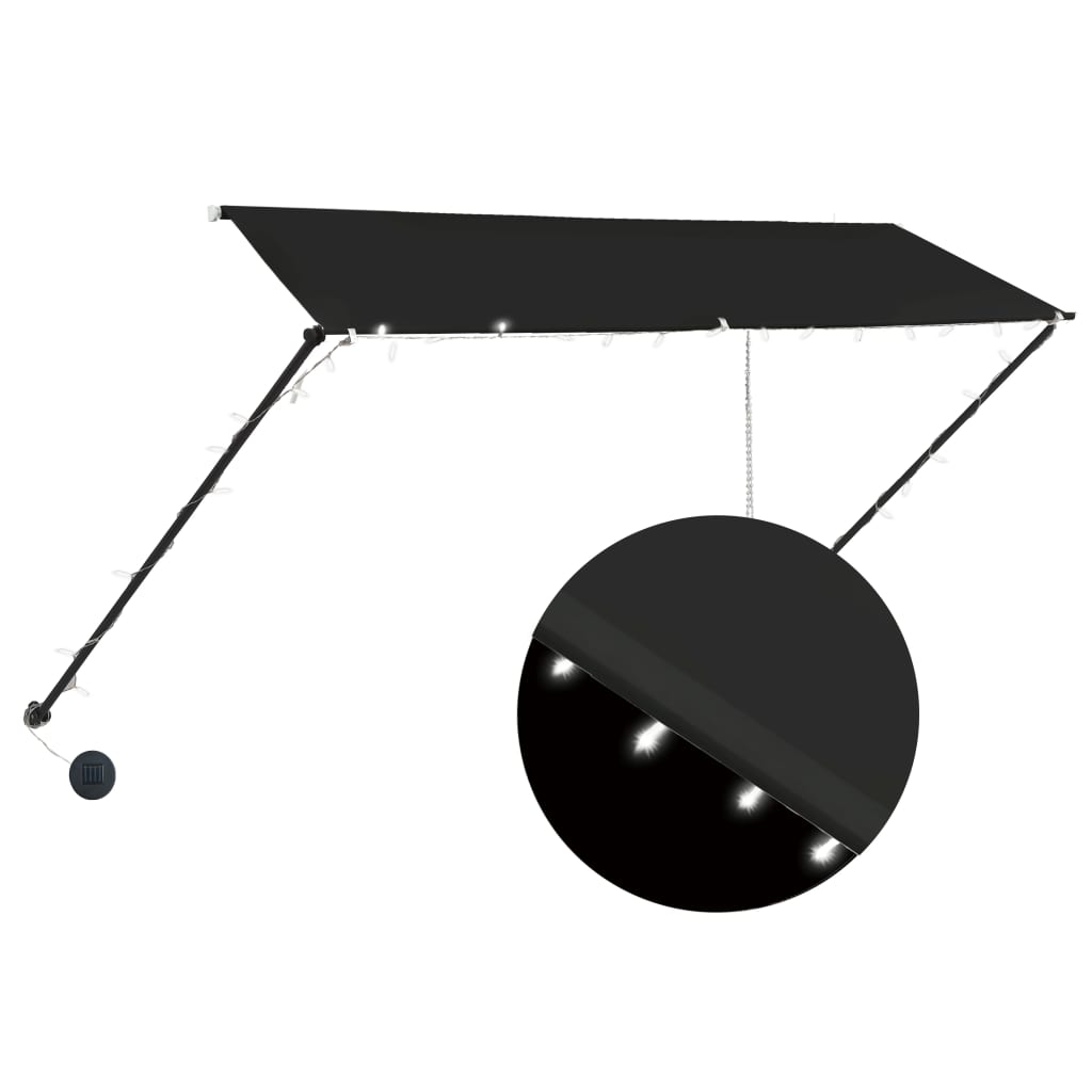 Vidaxl Luifel extendable with LED 300x150 cm anthracite