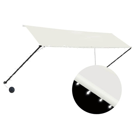 Vidaxl luifel uittrekbaar met led 350x150 cm crème