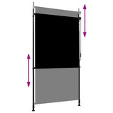 Vidaxl rolgordijn voor buiten 120x270 cm antraciet