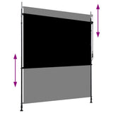 Vidaxl rolgordijn voor buiten 200x270 cm antraciet