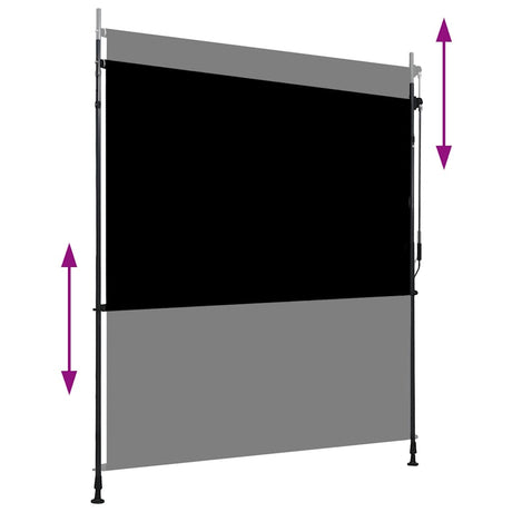 Vidaxl rolgordijn voor buiten 200x270 cm antraciet