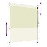 Vidaxl rolgordijn voor buiten 200x270 cm crème