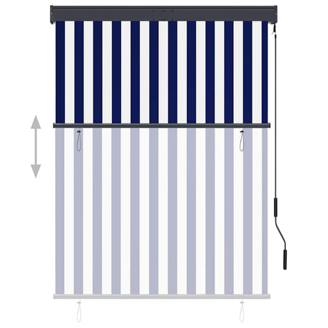 Vidaxl rolgordijn voor buiten 120x250 cm blauw en wit