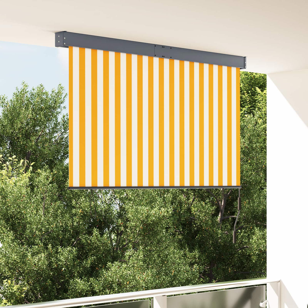 Vidaxl rolgordijn voor buiten 160x250 cm wit en oranje