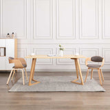 Vidaxl eetkamerstoelen 2 st gebogen hout en stof taupe