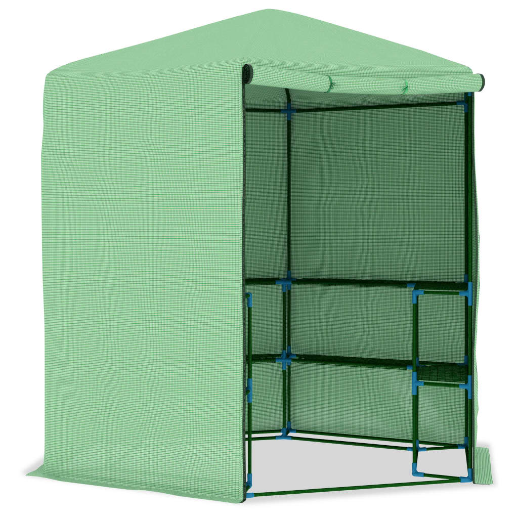 VidaXL Tuinkas with shelves 227x223 cm steel