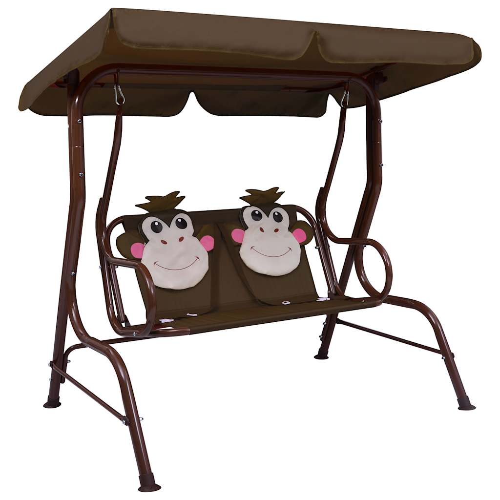 Vidaxl Children's Swing Bank 115x75x110 cm Stoffbrun