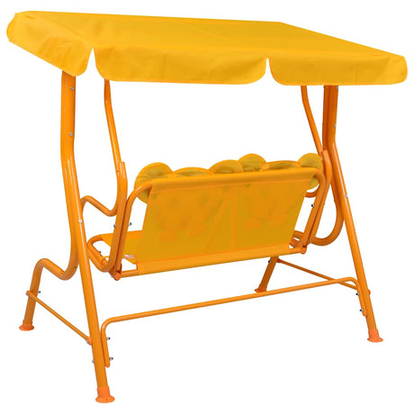 Vidaxl kinderschommelbank 115x75x110 cm stof geel