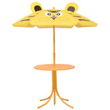 Vidaxl 3-delige bistroset voor kinderen met parasol geel
