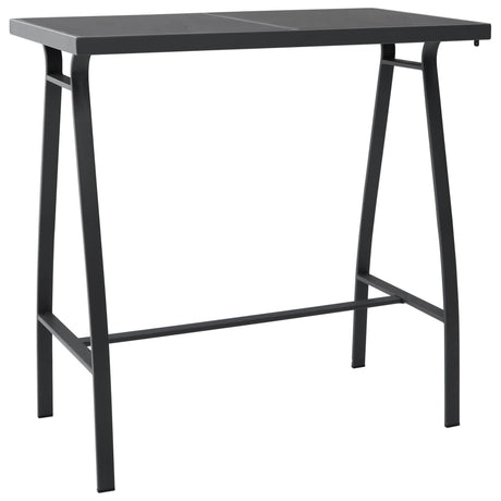 Vidaxl tuinbartafel 110x60x110 cm gehard glas zwart