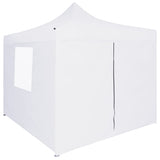 Vidaxl Party tent with 4 side walls collapsable 3x3 m steel white