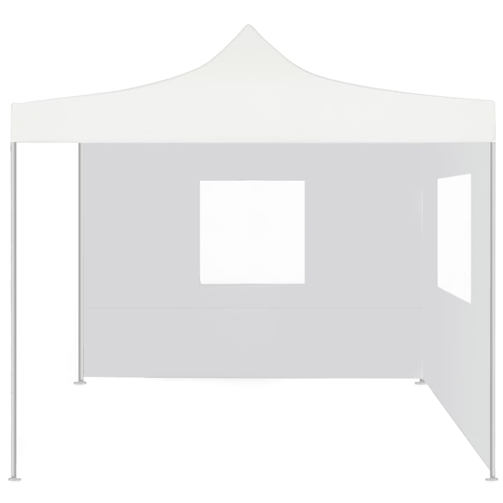 Tente de fête vidaxl avec 2 murs latéraux pliables 3x3 m en acier blanc