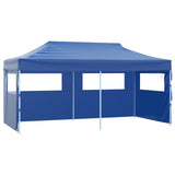 Vidaxl Party tent with 4 side walls foldable 3x6 m steel blue