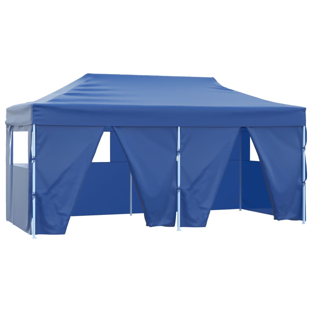 Tenda da festa Vidaxl con 4 pareti laterali pieghevoli 3x6 m in acciaio blu