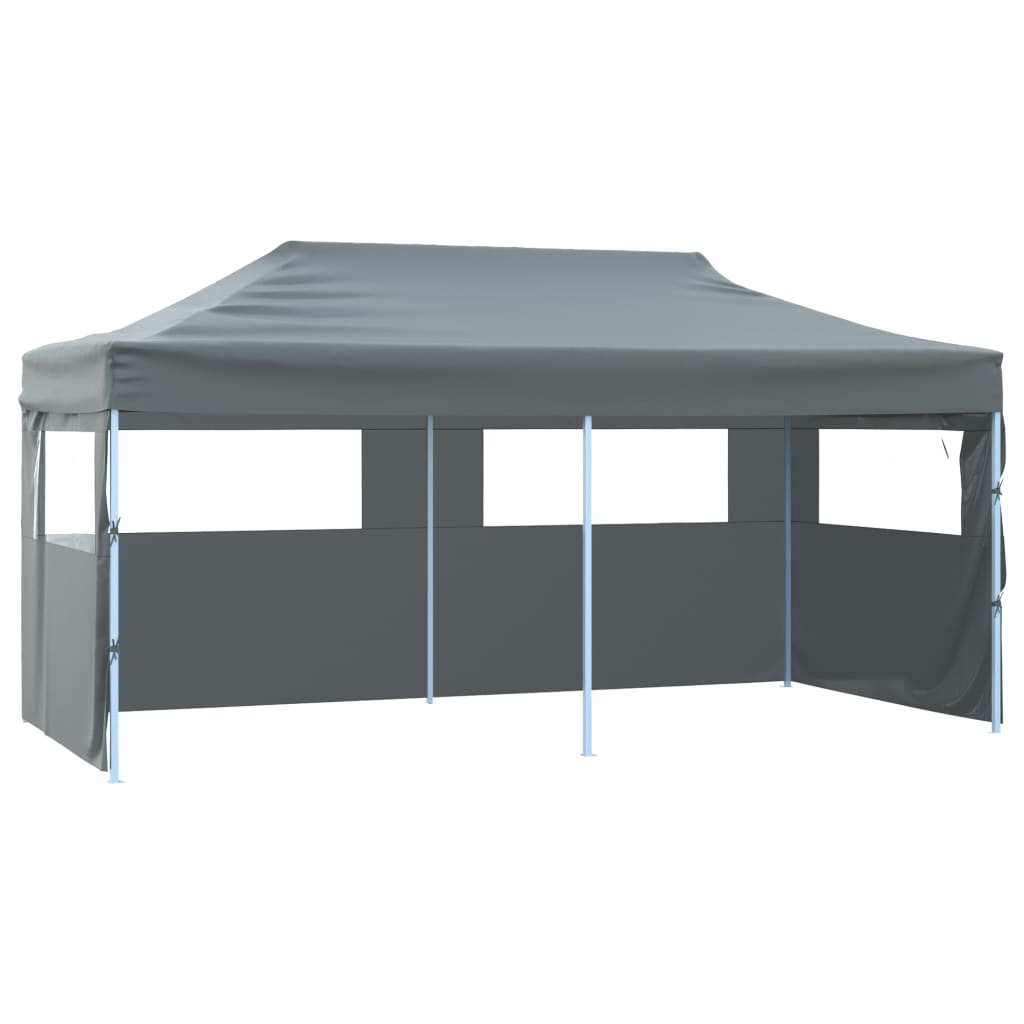 Tente de fête vidaxl avec 4 murs latéraux pliables anthracite en acier 3x6 m