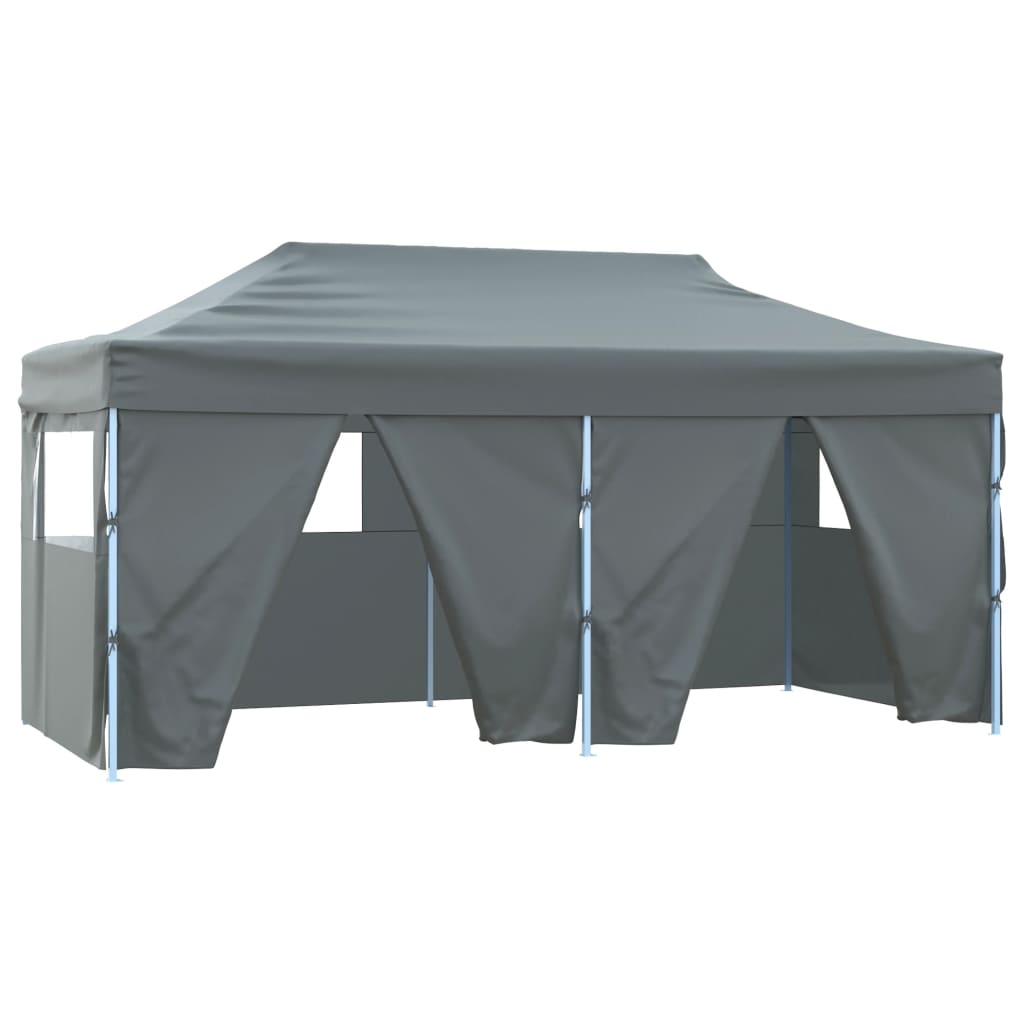 Vidaxl Party tent with 4 side walls foldable 3x6 m steel anthracite