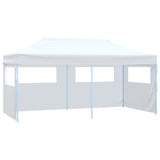 VidaXL Partytent met 4 zijwanden inklapbaar 3x6 m staal wit