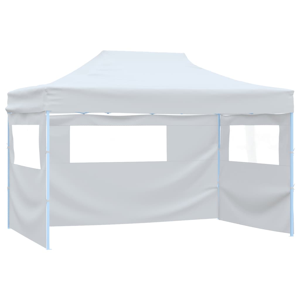 Tienda de fiesta Vidaxl con 4 paredes laterales plegables 3x4.5 m blanco