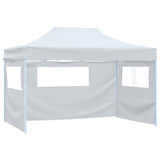 Tienda de fiesta Vidaxl con 4 paredes laterales plegables 3x4.5 m blanco