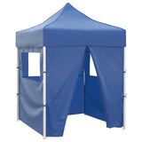 Vidaxl Party tent with 4 side walls Foldable 2x2 m Steel Blue