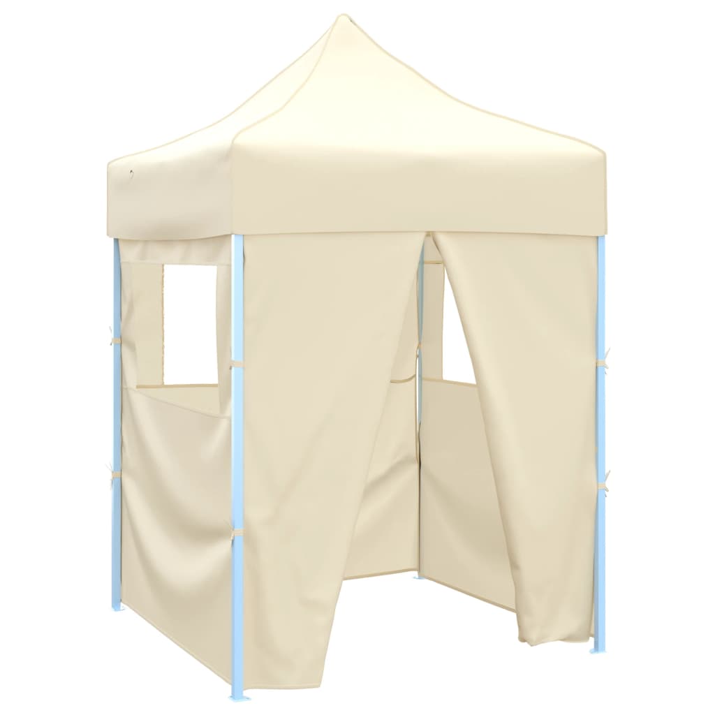 Vidaxl Party tent with 4 side walls Folding 2x2 m Steel Cream