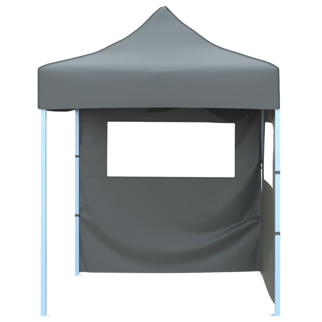 Tente de fête vidaxl avec 2 murs latéraux pliables anthracite en acier 2x2 m