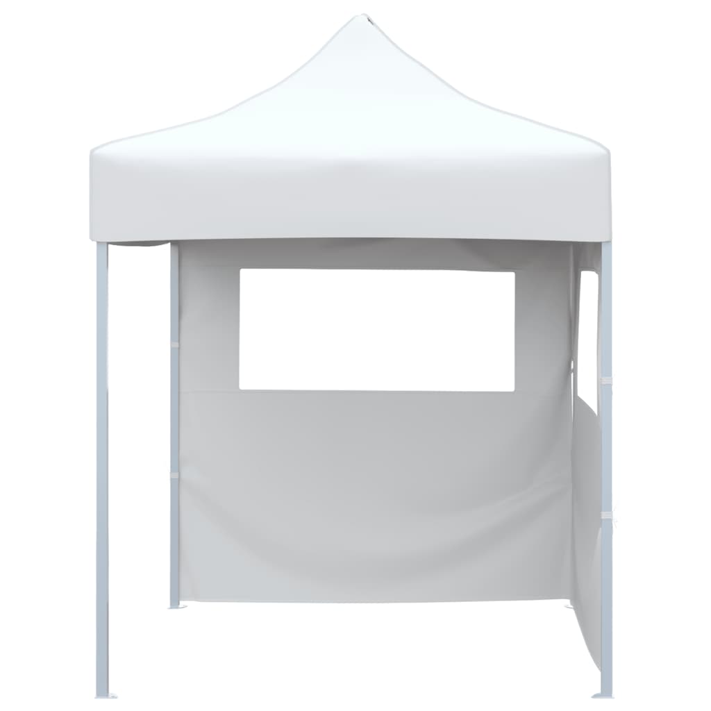 Tente de fête vidaxl avec 2 parois latérales pliables 2x2 m en acier blanc