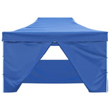 Vidaxl Party tent with 4 side walls foldable 3x4 m steel blue