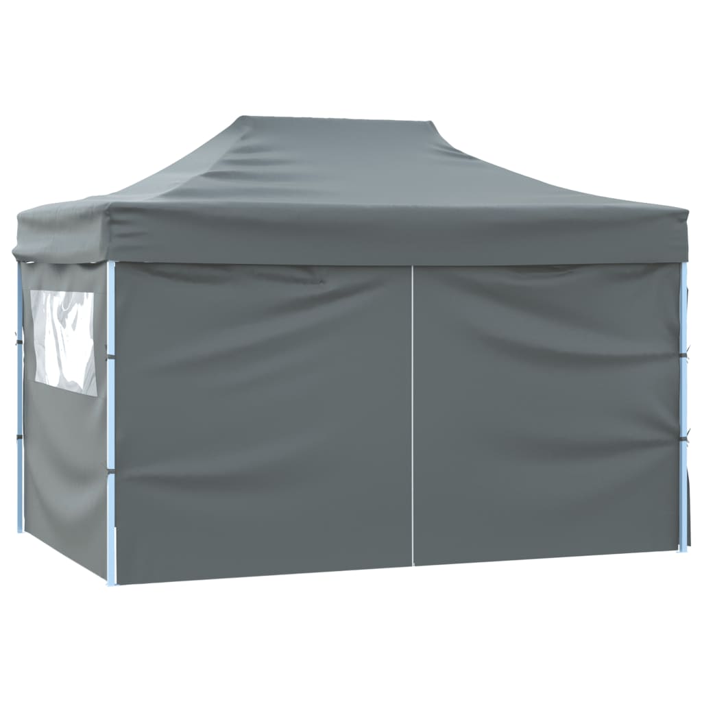 Vidaxl Party tent with 4 side walls foldable 3x4 m steel anthracite