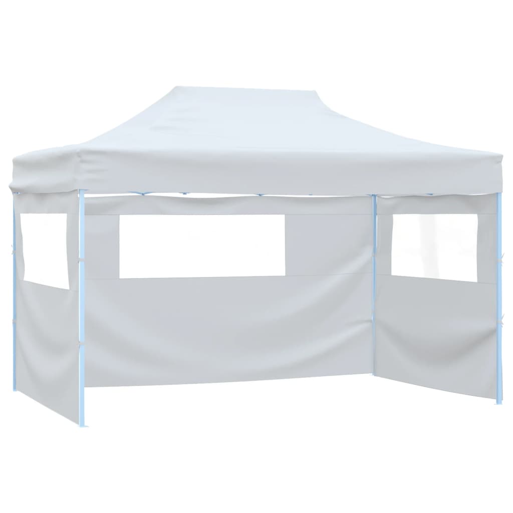 Tenda da festa Vidaxl con 3 pareti laterali pieghevoli 3x4 m in acciaio bianco