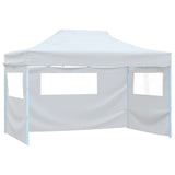 Vidaxl Party tent with 3 side walls foldable 3x4 m steel white