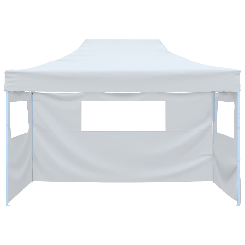 Vidaxl Party tent with 3 side walls foldable 3x4 m steel white