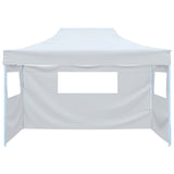 Vidaxl Party tent with 3 side walls foldable 3x4 m steel white