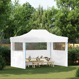 Vidaxl partytent met 3 zijwanden inklapbaar 280x410x315 cm staal wit