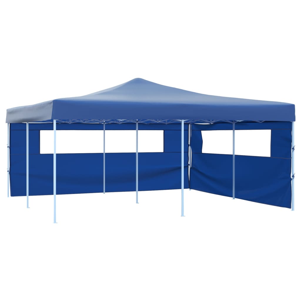 Vidaxl arbor foldable with 2 side walls 5x5 m blue